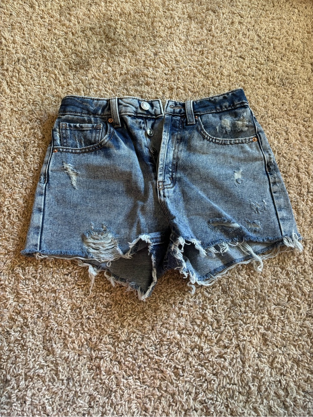 wild fable Distressed Medium Wash High-Rise Denim Shorts